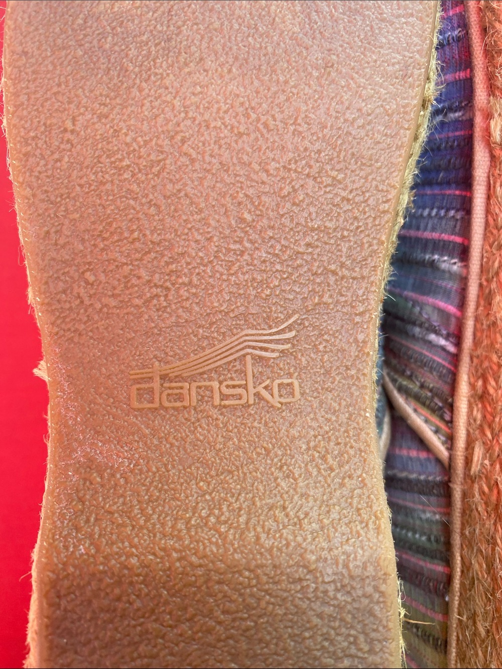 Dansko Jute Pro Shoes Womens 40 US Size 9.5-10 Rainbow Striped Artisan clogs - Picture 9 of 12